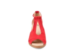Journee Collection Womens Kedzie Wedge Sandal - Red -Deals Viva Stride Store US 01 102268 02