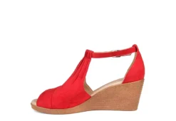 Journee Collection Womens Kedzie Wedge Sandal - Red -Deals Viva Stride Store US 01 102268 03