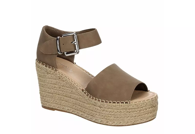 Michael By Michael Shannon Womens Giulia Wedge Sandal - Taupe 1 Michael By Michael Shannon Womens Giulia Wedge Sandal - Taupe