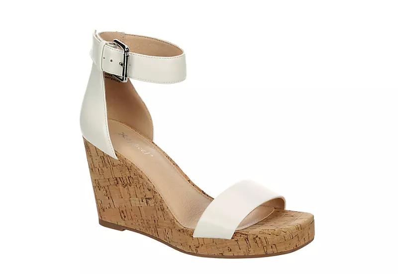 Xappeal Womens Amora Wedge Sandal - White 1 Xappeal Womens Amora Wedge Sandal - White