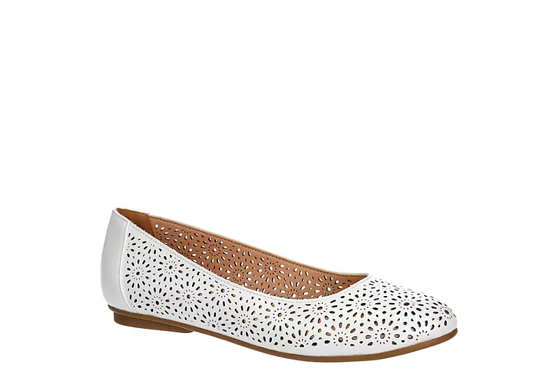 Mootsies Tootsies Womens Belva Flat - White 1 Mootsies Tootsies Womens Belva Flat - White