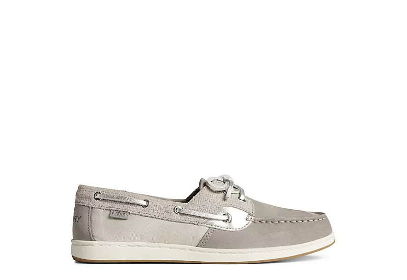 Sperry Womens Coastfish 2-eye Boat Shoe - Pale Grey 2 Sperry Womens Coastfish 2-eye Boat Shoe - Pale Grey - Image 2