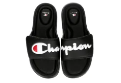 Champion Womens Foundation Split Script Slide Sandal - Black -Deals Viva Stride Store US 01 202526 03