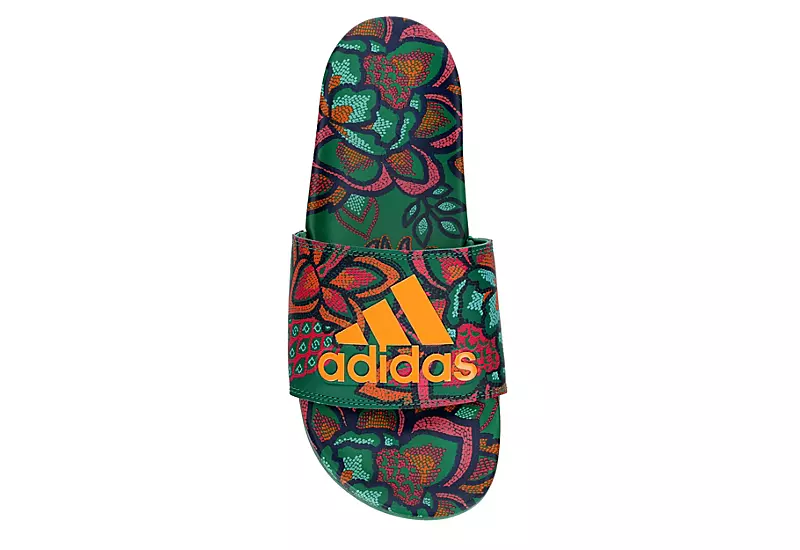 Adidas Womens Adilette Comfort Slide Sandal - Green 6 Adidas Womens Adilette Comfort Slide Sandal - Green - Image 6