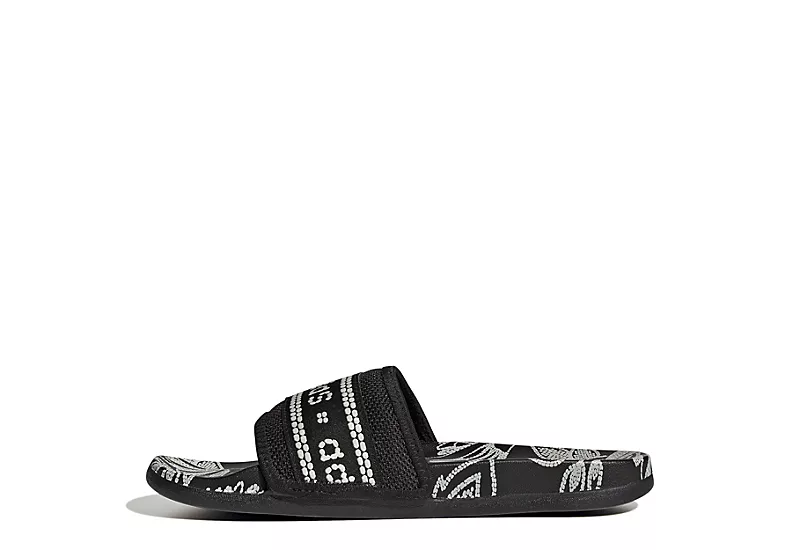 Adidas Womens Adilette Comfort Slide Sandal - Black 3 Adidas Womens Adilette Comfort Slide Sandal - Black - Image 3