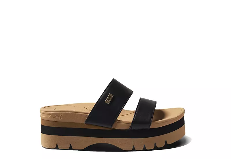 Reef Womens Banded Horizon 2.5 Slide Sandal - Black 2 Reef Womens Banded Horizon 2.5 Slide Sandal - Black - Image 2