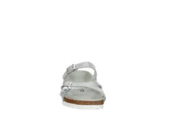 Birkenstock Womens Franca Vegan Footbed Sandal - Silver -Deals Viva Stride Store US 01 203366 02