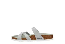 Birkenstock Womens Franca Vegan Footbed Sandal - Silver -Deals Viva Stride Store US 01 203366 03