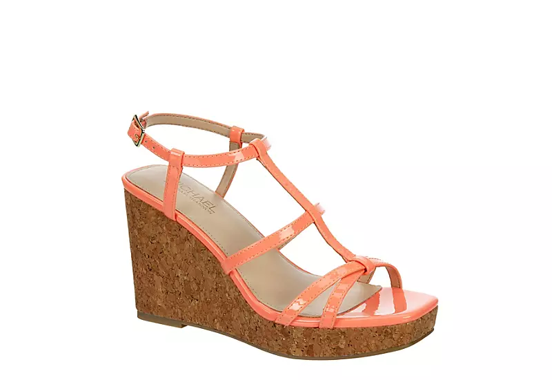 Michael By Michael Shannon Womens Natalia Wedge Sandal - Coral 1 Michael By Michael Shannon Womens Natalia Wedge Sandal - Coral