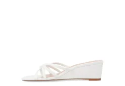 Journee Collection Womens Blayke Wedge Slip On Sandal - White -Deals Viva Stride Store US 01 203653 03