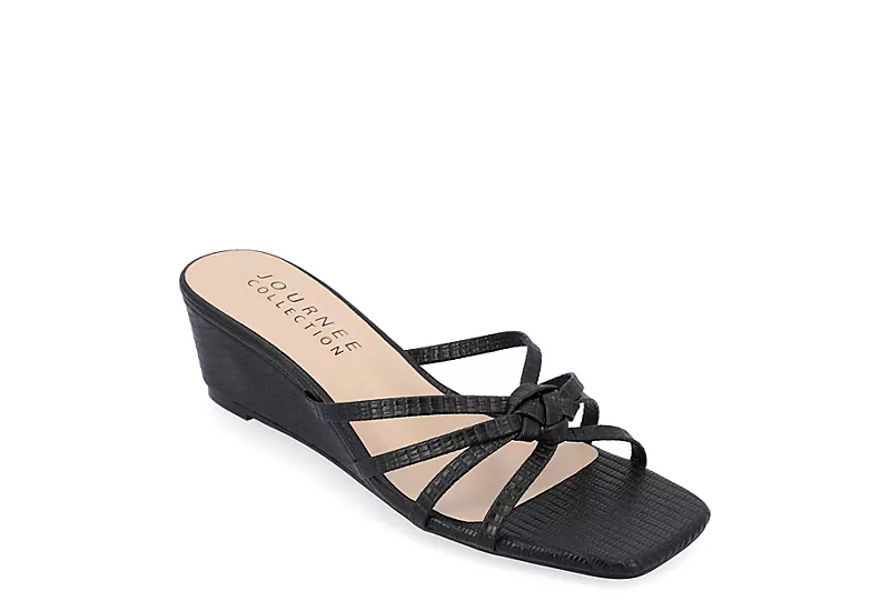Journee Collection Womens Blayke Wedge Slip On Sandal - Black 1 Journee Collection Womens Blayke Wedge Slip On Sandal - Black