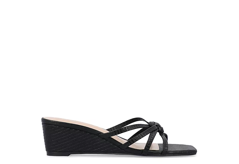 Journee Collection Womens Blayke Wedge Slip On Sandal - Black 2 Journee Collection Womens Blayke Wedge Slip On Sandal - Black - Image 2