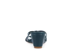 Journee Collection Womens Blayke Wedge Slip On Sandal - Blue -Deals Viva Stride Store US 01 203692 04