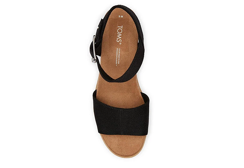 Toms Womens Diana Wedge Sandal - Black 4 Toms Womens Diana Wedge Sandal - Black - Image 4