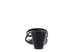 Journee Collection Womens Takarah Wedge Slip On Sandal - Black -Deals Viva Stride Store US 01 203888 04