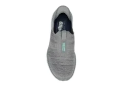 Skechers Womens Go Walk 6 Quick Fit Slip-ins Walking Shoe - Grey -Deals Viva Stride Store US 01 401390 05