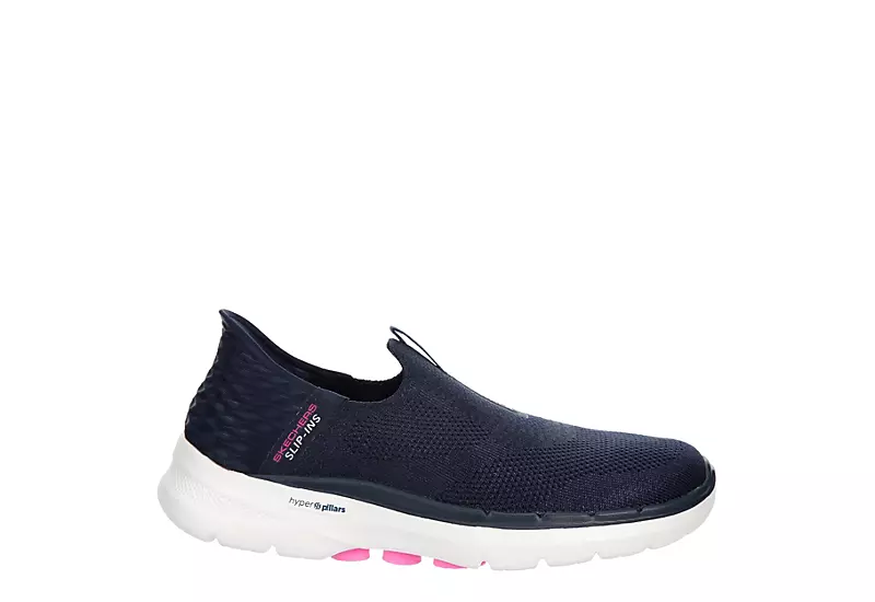 Skechers Womens Go Walk 6 Quick Fit Slip-ins Walking Shoe - Navy 2 Skechers Womens Go Walk 6 Quick Fit Slip-ins Walking Shoe - Navy - Image 2