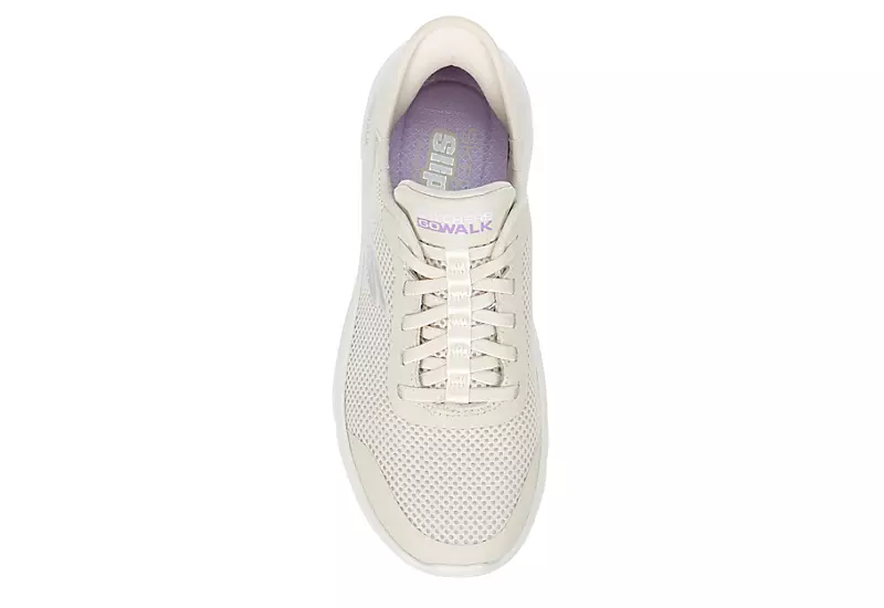 Skechers Womens Go Walk Flex Bungee Slip-ins Running Shoe - Off White 6 Skechers Womens Go Walk Flex Bungee Slip-ins Running Shoe - Off White - Image 6